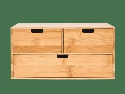 BAMBOO Armoire De Rangement 3 Tiroirs Naturel