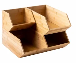 BAMBOO Boîte De Rangement à Fins Herbes Naturel