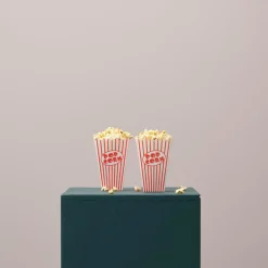 CINEMA Gobelet Pop-corn Set De 8 Blanc, Rouge