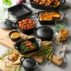 FERO Pot Allant Au Four Avec Couvercle 80 CL Noir