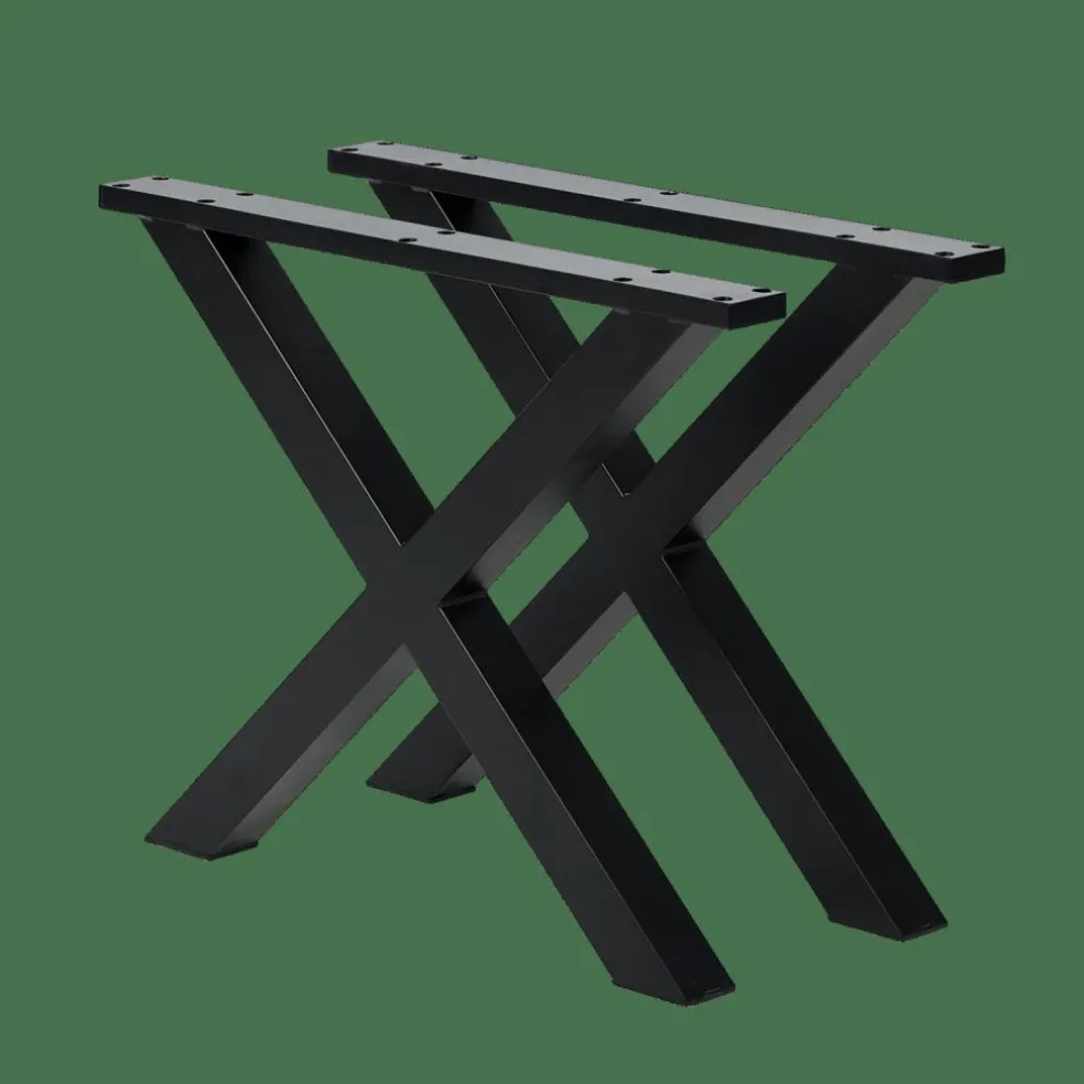 FORMAX Table De Jardin Avec Pieds X Noir