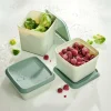 FREEZER Boîtes Congélation Set De 10 Menthe, Vert Foncé