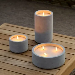 FUEGO Bougie Solaire LED Gris Clair