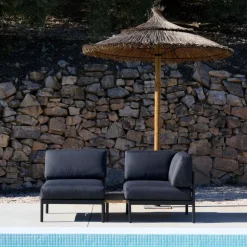 HANNA Lounge Teck Fauteuil Noir
