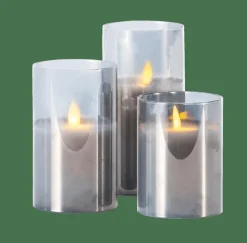 ION Bougies LED Set De 3 Gris