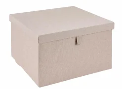 LINOLUX Boîte De Rangement Avec Couvercle Beige