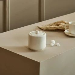 MOON Sucrier Avec Couvercle Blanc