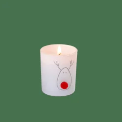NOSE Bougie Dans Un Verre Blanc, Rouge, Doré