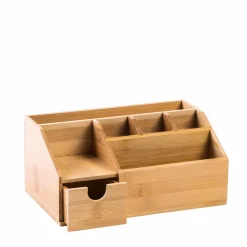 ORGANOO Porte-cotons-tiges Transparent, Naturel