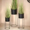 PLUTO Pot De Fleurs Noir