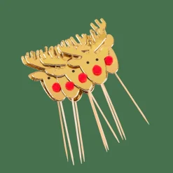 REINDEER Piques Apéritif Set De 10 Doré