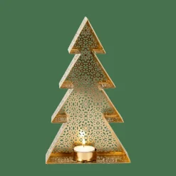 TREE Support Bougie Chauffe-plat Doré