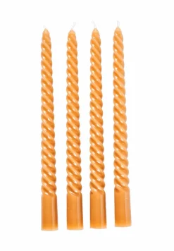 TWIST Bougies Torsadées Set De 4 Rouge