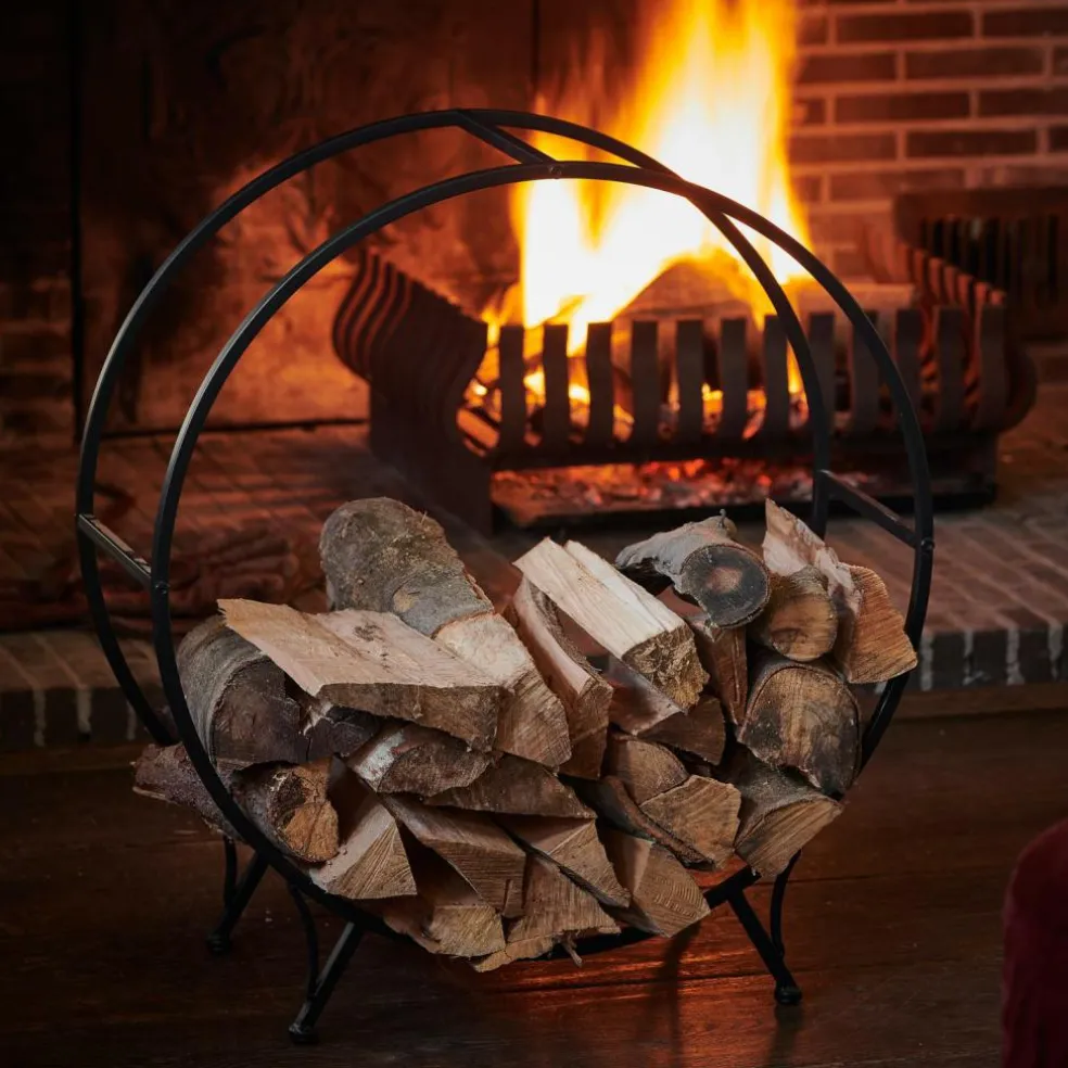 WHEEL Étagère Pour Bois Noir