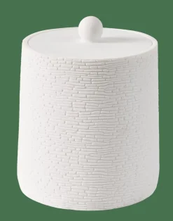 WHITE ELEGANCE Boîte à Coton Avec Couvercle Blanc
