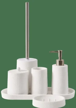 WHITE ELEGANCE Distributeur De Savon Blanc, Argent