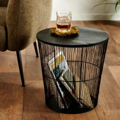 WIRAS Table D'appoint Noir