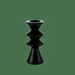 ZIGZAG Support Bougie Chauffe-plat Noir