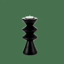 ZIGZAG Support Bougie Chauffe-plat Noir