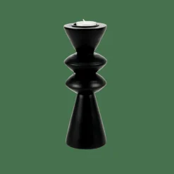 ZIGZAG Support Bougie Chauffe-plat Noir